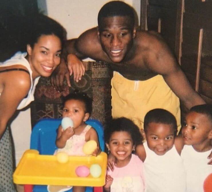 Zion Shamaree Mayweather with his parents Floyd Mayweather and Josie Harris and siblings.